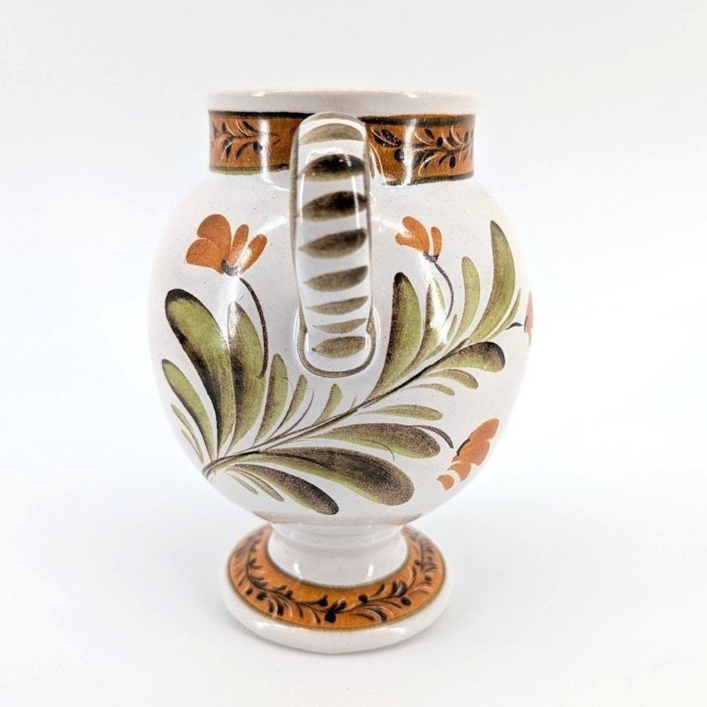 Vintage French‎ Tilleul Faience Herb Jar Tea Pot Handmade 6" Cottagecore